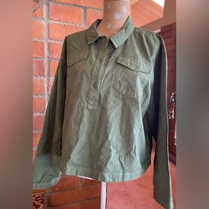 J.Crew Ladies Long Sleeve Shirt Green NWT